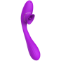 Stimulateur Clitoridien avec langue &amp; Vibromasseur Point G 2-en-1 DISA Violet Cœur Ardent