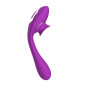 Stimulateur Clitoridien avec langue &amp; Vibromasseur Point G 2-en-1 DISA Violet Cœur Ardent