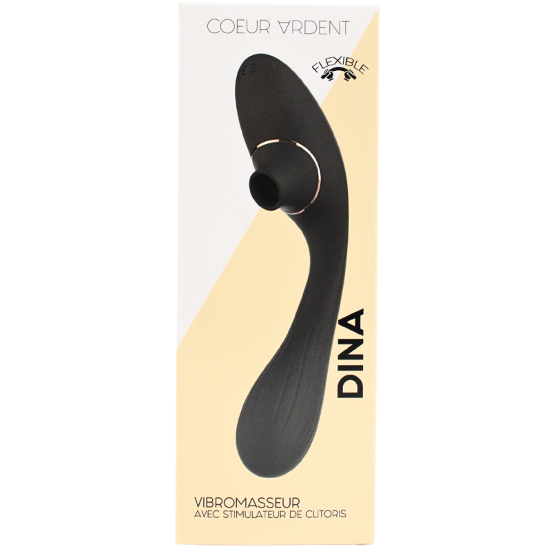 Stimulateur Clitoridien &amp; Vibromasseur Point G 2-en-1 DINA Noir