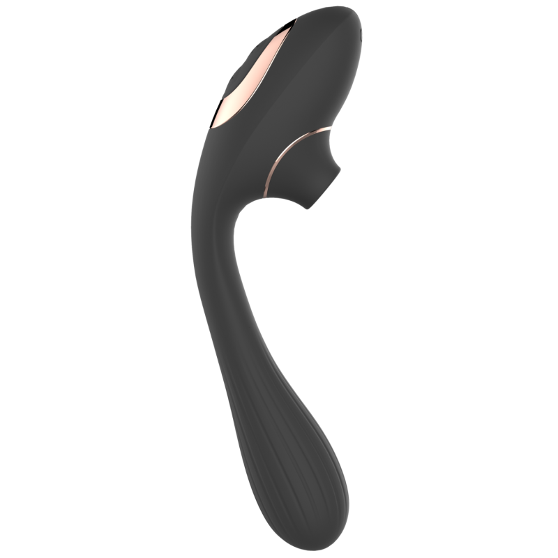 Stimulateur Clitoridien &amp; Vibromasseur Point G 2-en-1 DINA Noir