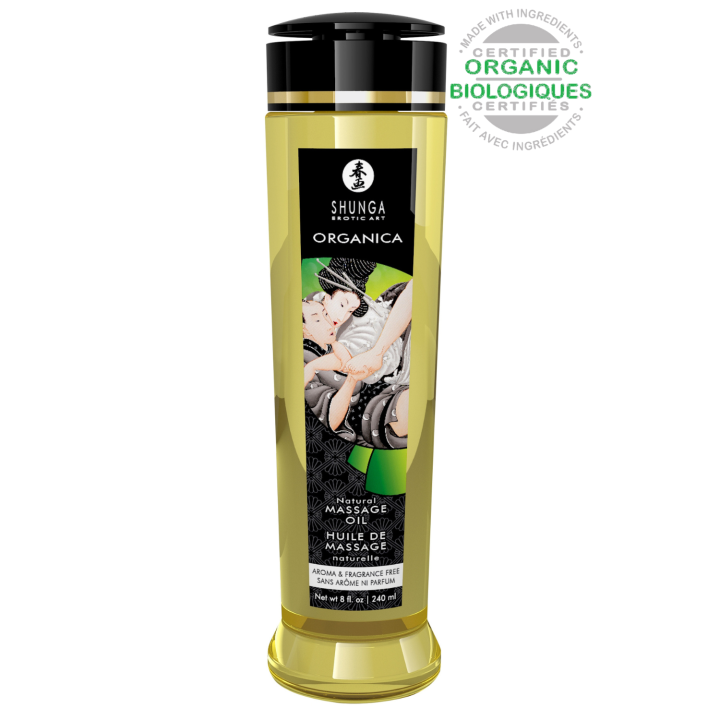 Huile de Massage Organica Sans Parfum 240 ml Shunga