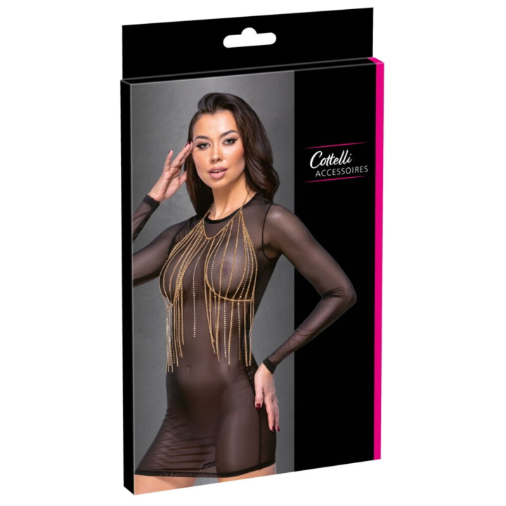 Top bijou doré à chaînes &amp; strass