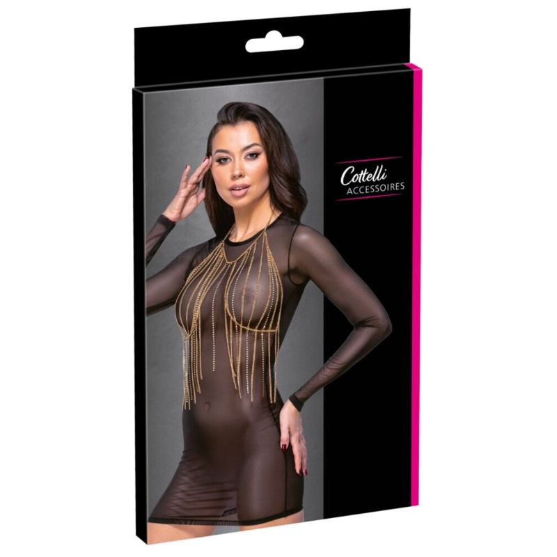 Top bijou doré à chaînes &amp; strass