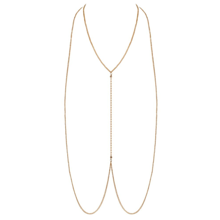 Chaîne de corps dorée avec strass