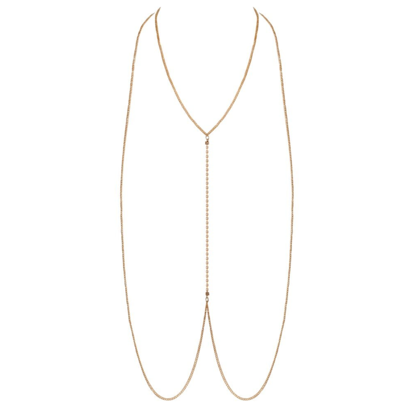 Chaîne de corps dorée avec strass