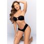 Bikini Bandeau Noir avec Anneau Central