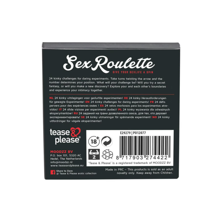 Jeu "Sex Roulette" 24 défis pervers