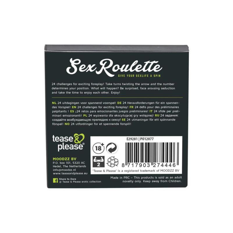 Jeu "Sex Roulette" 24 défis préliminaires