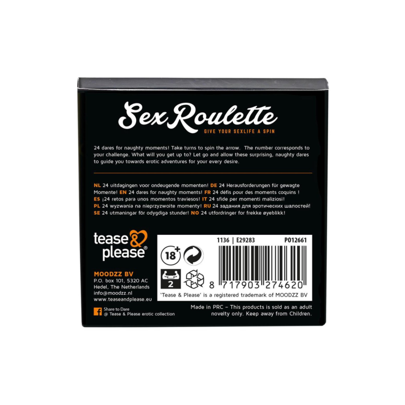 Jeu "Sex Roulette" 24 défis coquins