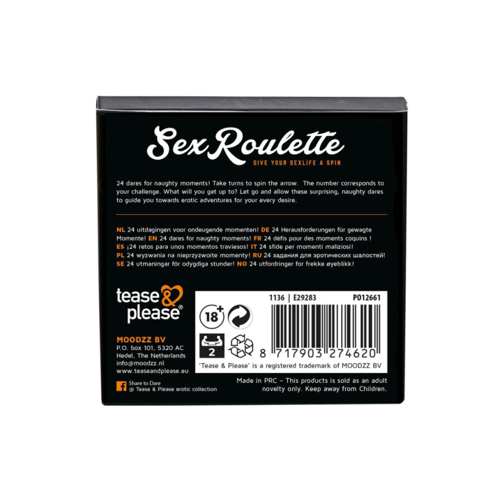 Jeu "Sex Roulette" 24 défis coquins