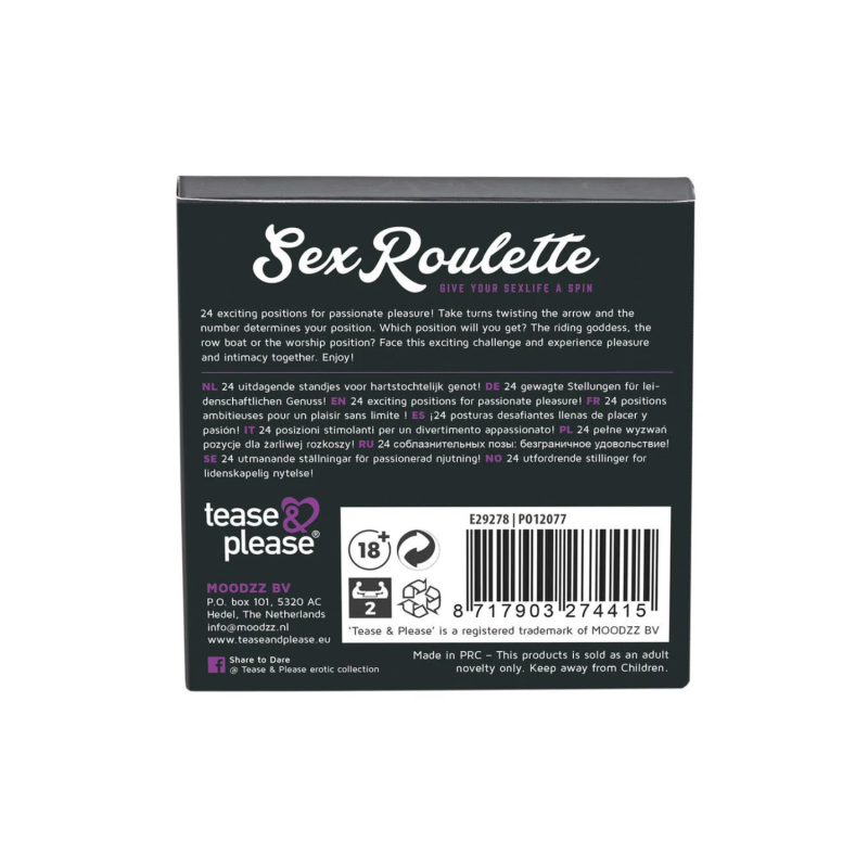 Jeu "Sex Roulette" 24 Positions Kamasutra