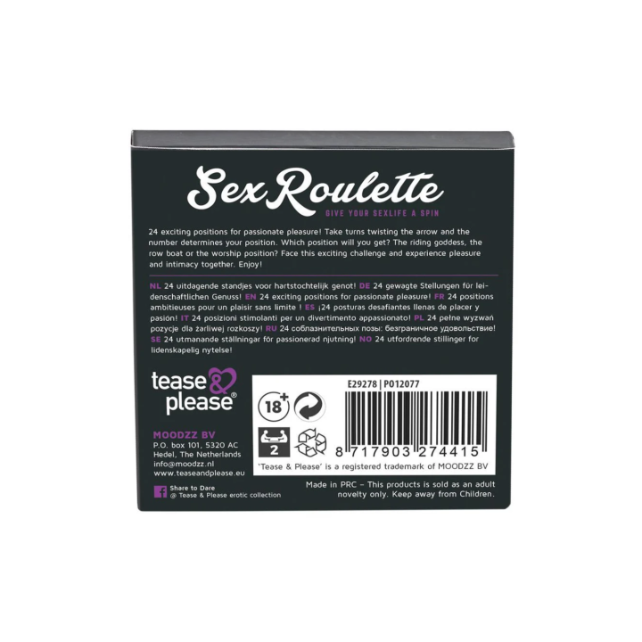 Jeu "Sex Roulette" 24 Positions Kamasutra