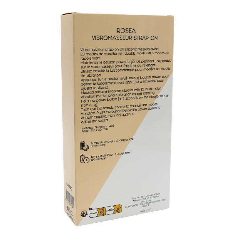 Vibromasseur ROSEA Strap-on Triple Action Télécommandé