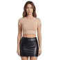 Jupe noire en simili cuir mat Sifia