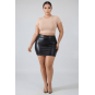 Jupe noire en simili cuir mat Sifia