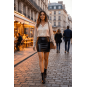 Jupe noire en simili cuir mat Sifia