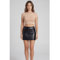Jupe noire en simili cuir mat Sifia