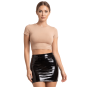 Jupe noire en simili cuir avec zip Lara