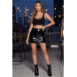 Jupe noire en simili cuir avec zip Lara