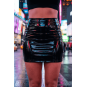 Jupe noire en simili cuir avec zip Lara