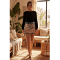 Jupe en résille transparente imprimé léopard Clara