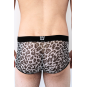 Boxer en résille imprimé léopard gris