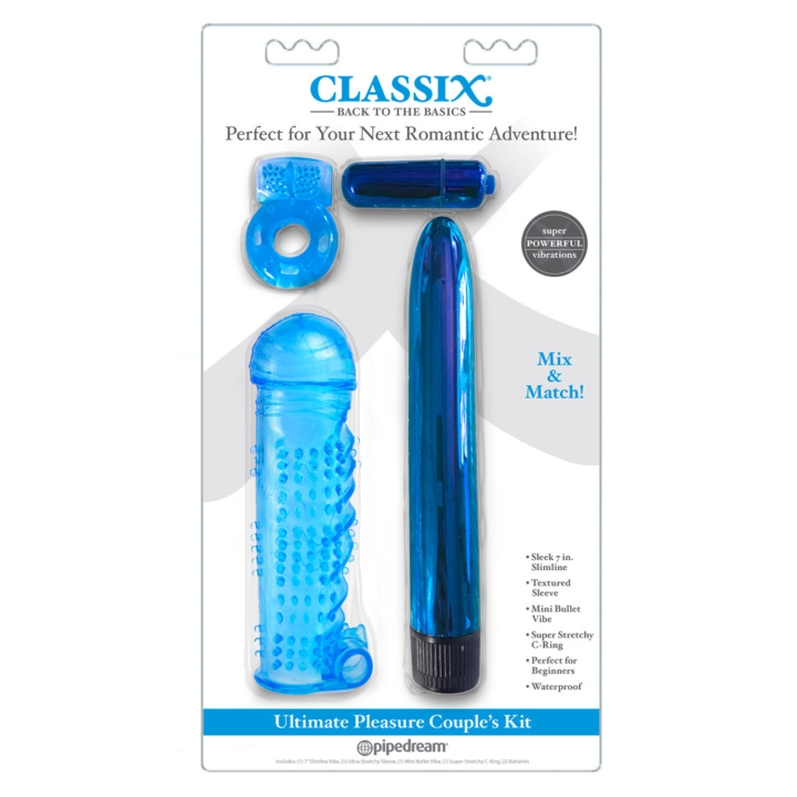 Coffret 4 sextoys bleu Classix