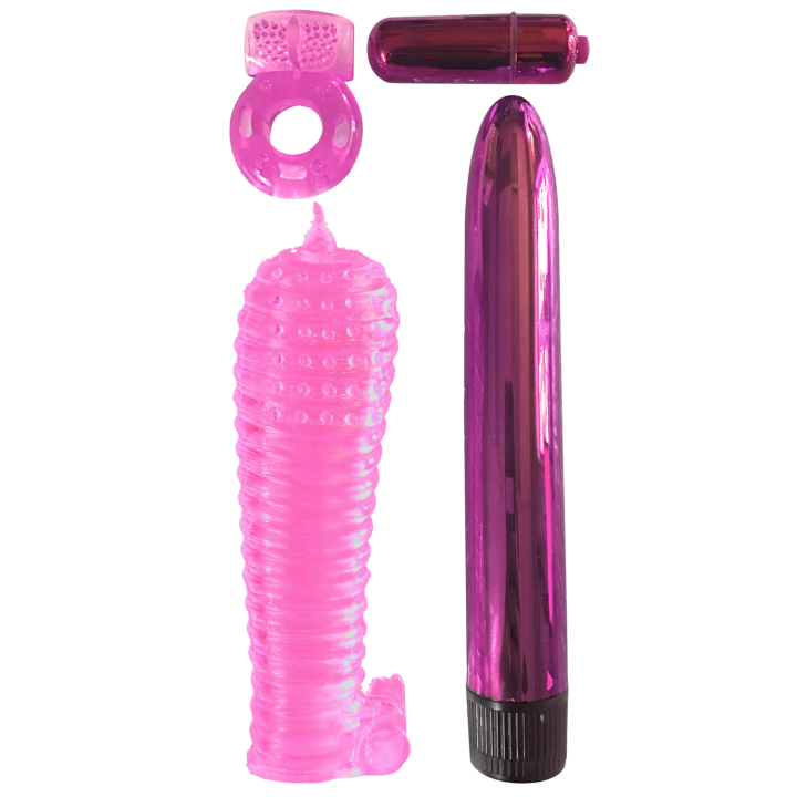 Coffret 4 sextoys rose Classix