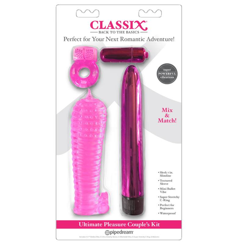 Coffret 4 sextoys rose Classix