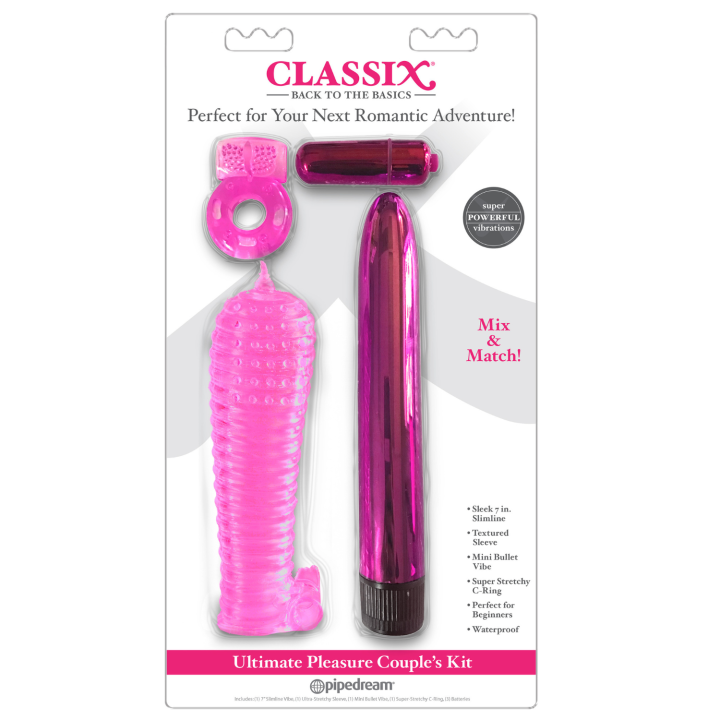 Coffret 4 sextoys rose Classix