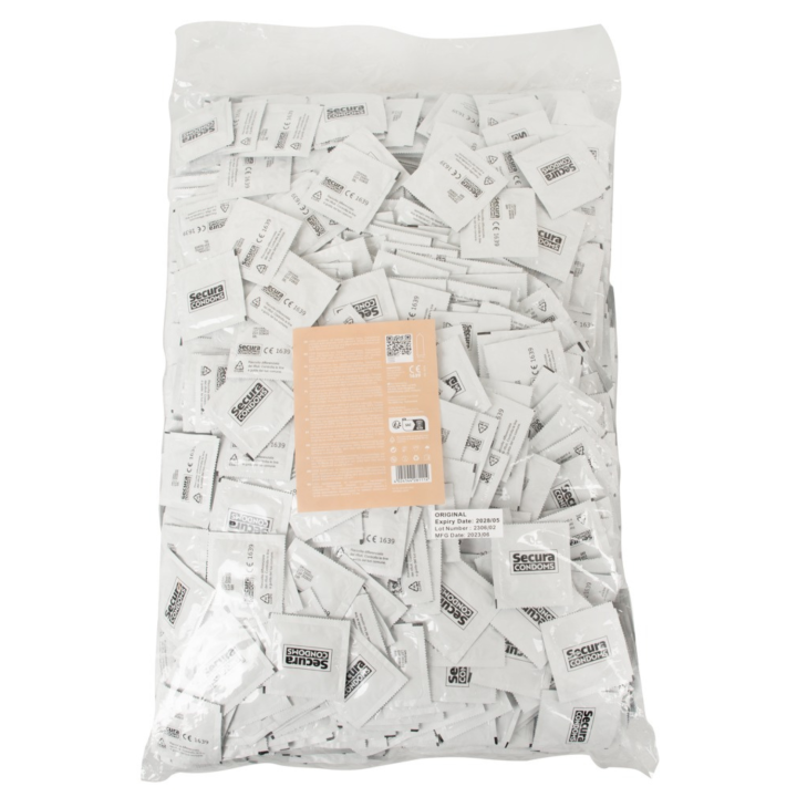 Lot de 1000 préservatifs latex lubrifiés 53 mm
