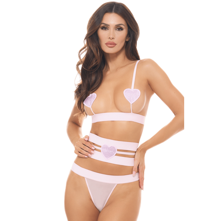 Ensemble 3 pièces rose pastel