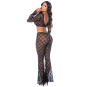 Top et pantalon en dentelle florale noire