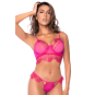 Ensemble 2 pièces en dentelle à cils rose