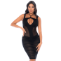 Robe noire semi transparente dos nu