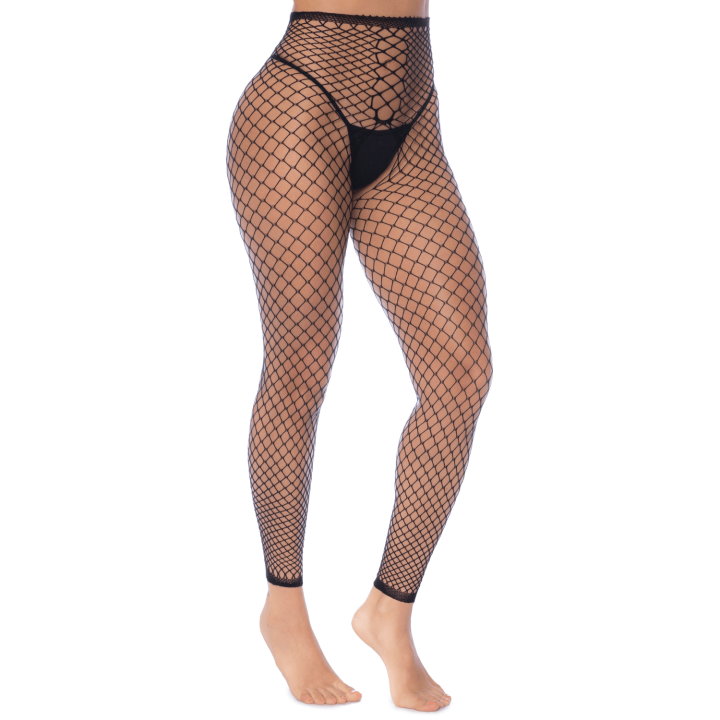 2 en 1 Top ou pantalon en résille noire