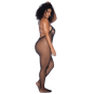 Combinaison grande taille en résille noire