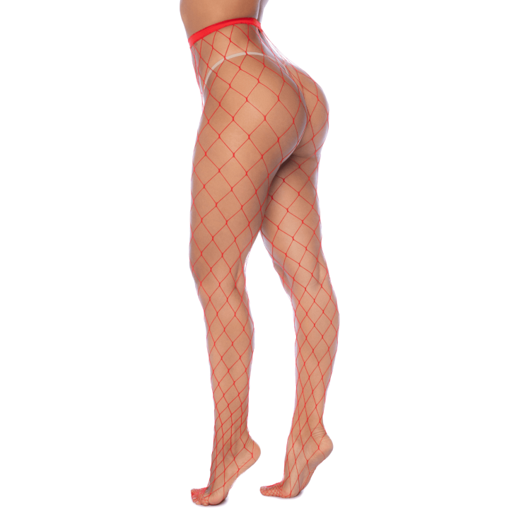 Collant large maille rouge