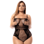 Body grande taille résille noire