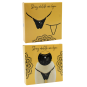 String noir en dentelle avec bijou et chaîne dorée