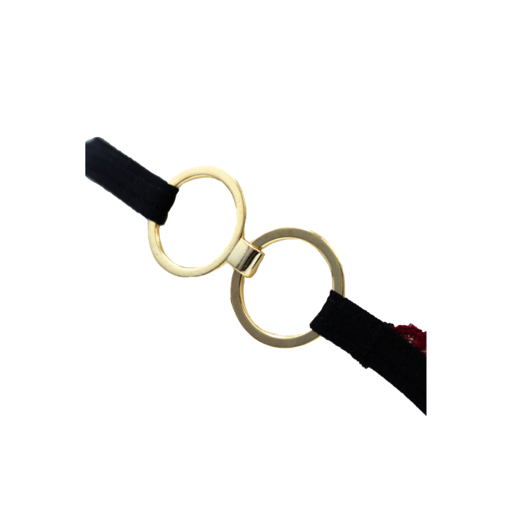 String bordeaux avec anneaux détachables