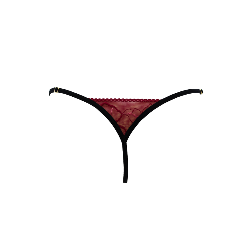 String bordeaux avec anneaux détachables