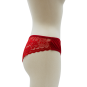 Culotte rouge en dentelle avec nœud en satin