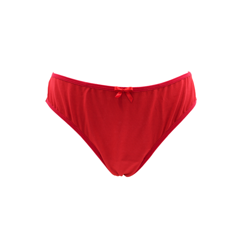 Culotte rouge en dentelle avec nœud en satin