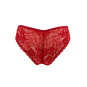 Culotte rouge en dentelle avec nœud en satin