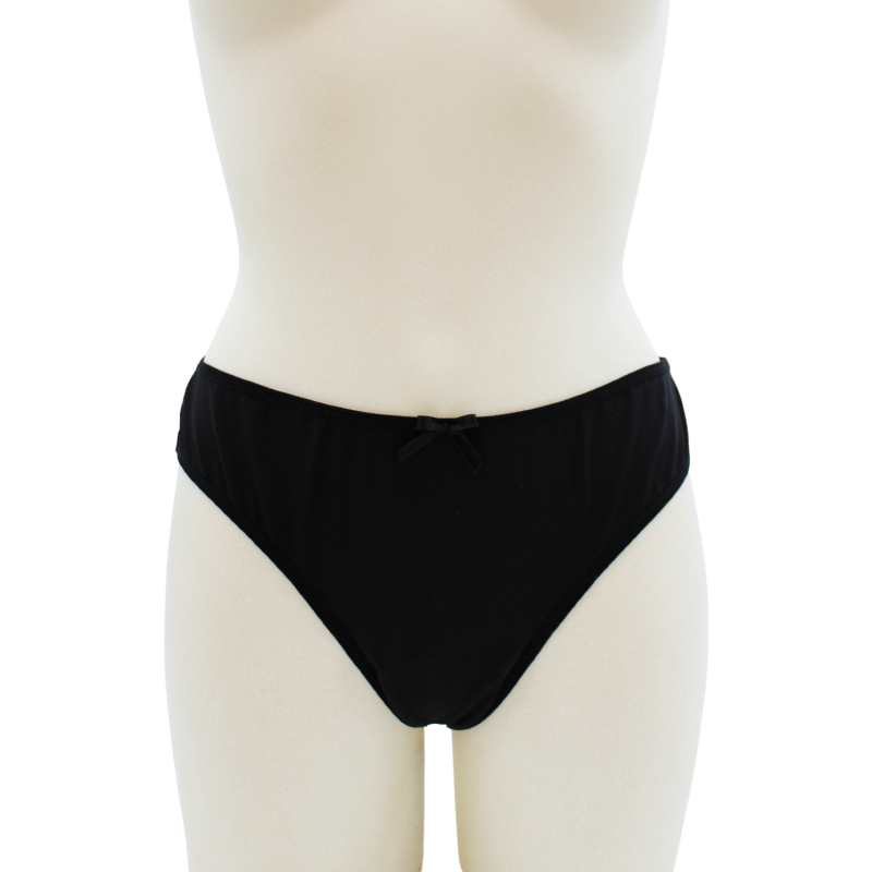 Culotte noire en dentelle avec nœud en satin