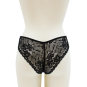 Culotte noire en dentelle avec nœud en satin