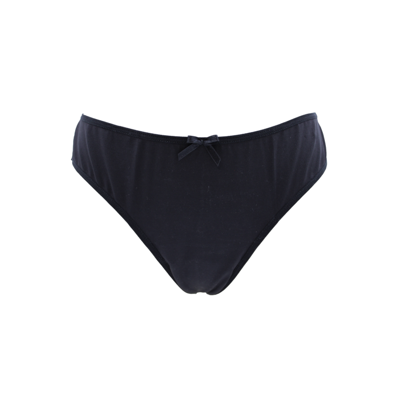 Culotte noire en dentelle avec nœud en satin