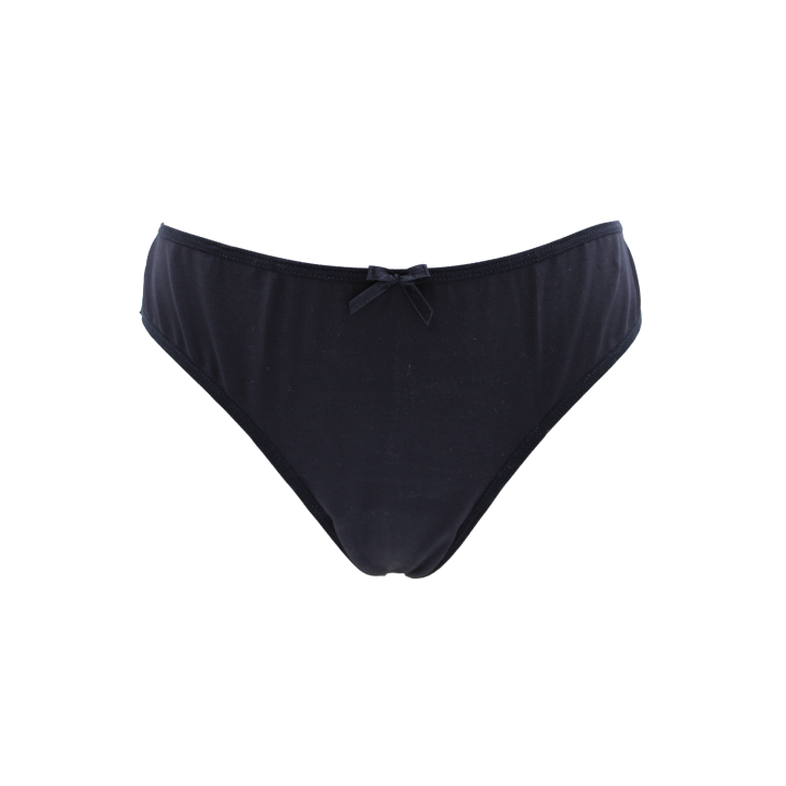 Culotte noire en dentelle avec nœud en satin