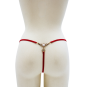 String rouge avec bijou perle &amp; strass dorés